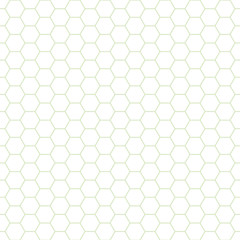 Simple pastel green and white hexagonal honeycomb design. Seamless geometric vector pattern. Great for wellness, garden, beauty, health products, packaging, baby, as a coordinate or blender