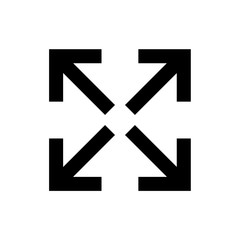 Full screen flat icon, arrows square, vector illustration isolated