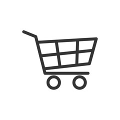 Shopping cart, basket flat vector icon illustration isolated on the white background