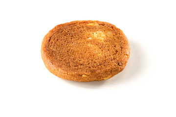 Upside down chocolate chip cookie with white chocolate, isolated on white background