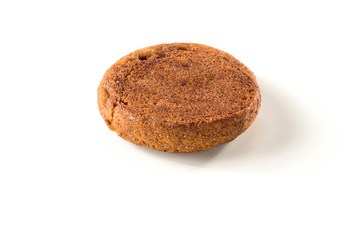 Upside down oatmeal cookie isolated on white background