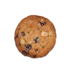 Chocolate chip cookie isolated on white background