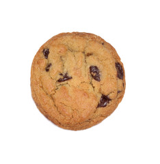 Chocolate chip cookie isolated on white background