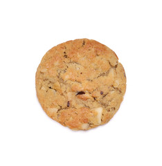 Chocolate chip cookie isolated on white background