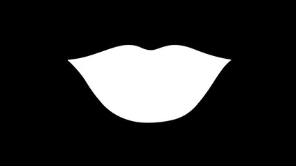 Animated smile  lips. Original file Full HD has an alpha chanel. 25 fps