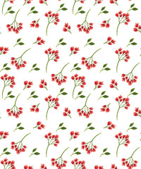 A seamless pattern with a floral pattern for decoration on a white background