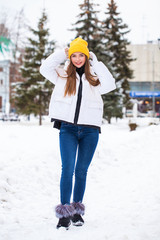 Fashion young girl in the winter time