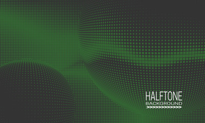 Halftone background design with green gray space abstraction. Monochrome printing raster of editable colors.