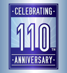 110 years logo design template. Anniversary vector and illustration.