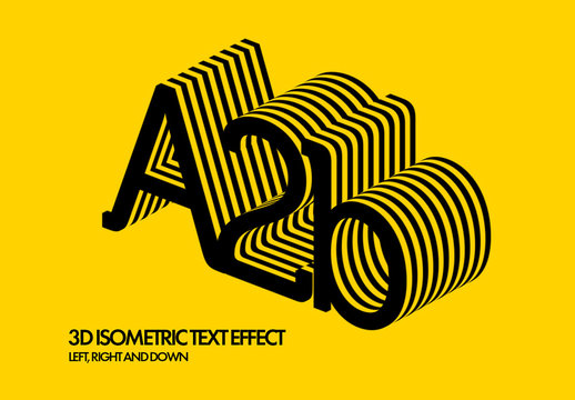 Isometric 3D Text Effect Mockup