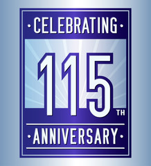 115 years logo design template. Anniversary vector and illustration.