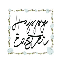 Easter frame with twigs and eggs