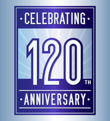 120 years logo design template. Anniversary vector and illustration.