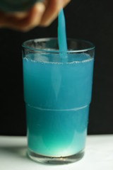 blue azure cocktail transparent  refreshment
