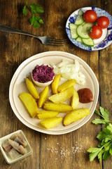 meal gourmet fish lunch potato supper