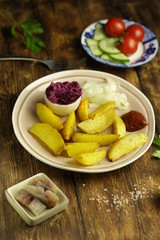 meal gourmet fish lunch potato supper