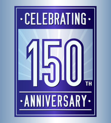 150 years logo design template. Anniversary vector and illustration.