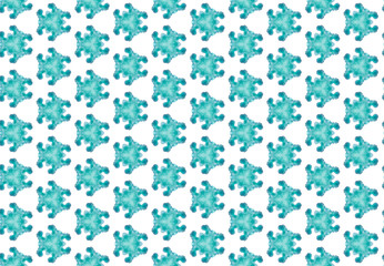 Watercolor seamless geometric pattern design illustration. Background texture. In blue, white colors.