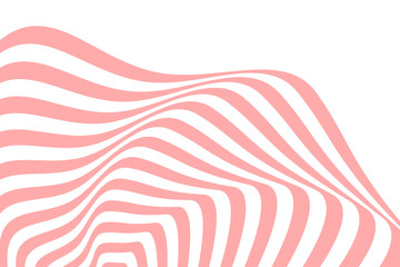 Vector abstract illustration of swirl, vortex pattern with smooth lines. Trendy background in op art style, optical illusion.