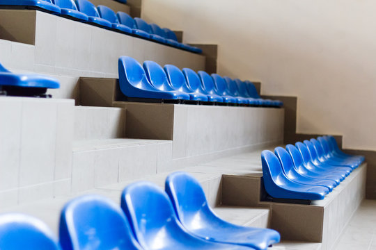 Blue Plastic Arena Chairs. Stadium Seat Cushions Seatings.