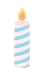 striped burning candle celebration decoration icon