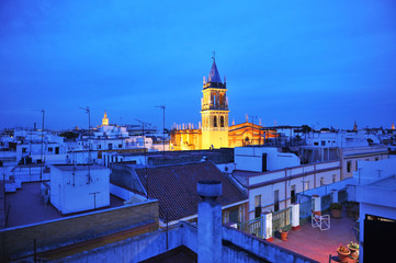 Barrio de Triana por la noche, vista nocturna de Sevilla, Espa&ntilde;a
