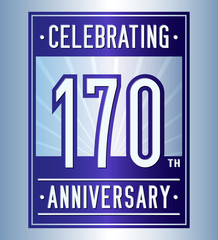 170 years logo design template. Anniversary vector and illustration.
