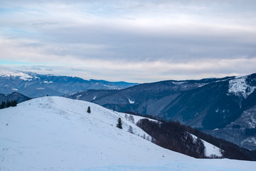 Winter in Cindrel mountains,  Romania, Magura peak, 1304m