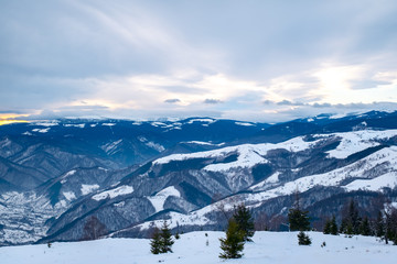 Winter in Cindrel mountains,  Romania, Magura peak, 1304m