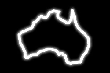 Australia map outline. Pray for Australia. Fire