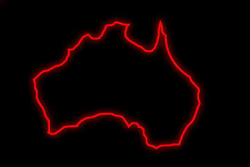 Australia map outline. Pray for Australia. Fire