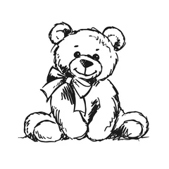 Fotobehang Bear sketch for baby © whitebread pattern