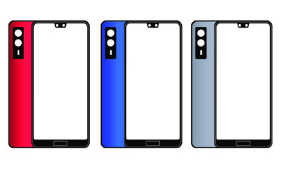 a set of smartphones for logos, icons or backgrounds