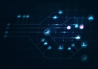 Cloud connection and networking . Mixed media