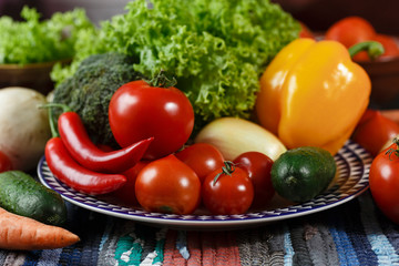 fresh vegetables in a basket