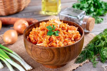 Stewed cabbage with meat