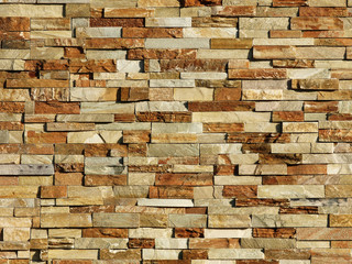 Old brown brick wall texture background, stone block wall texture, rough and grunge surface as used...
