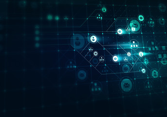 Cloud connection and networking . Mixed media