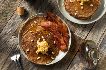Homemade Bluecorn Pancakes with Butter