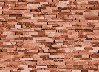 Old red brick wall texture background, stone block wall texture, rough and grunge surface as used for backdrop, wallpaper and graphic web design. Interior home new pattern designed structure