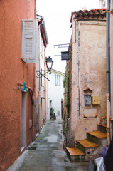Fototapeta premium Typical colorful street in Menton, France