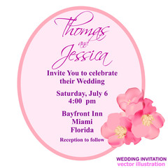 Wedding invitation background. Floral poster, invite. Vector decorative greeting card. Invitation design backdrop. Illustration.