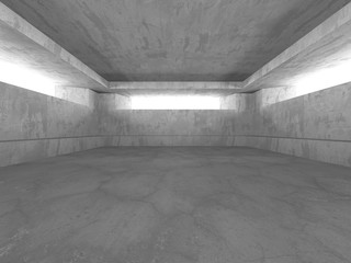 Dark concrete empty room. Modern architecture design