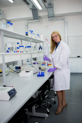 Laboratory scientist researching chemical compositions