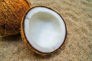 coconut, massage, sand, oil, coconut oil, obsidian, rocks, hot stones, alternative therapies, relaxation, meditation, decoration, interior, fruits, sea, beach, bottle, glass,