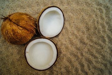 coconut, massage, sand, oil, coconut oil, obsidian, rocks, hot stones, alternative therapies, relaxation, meditation, decoration, interior, fruits, sea, beach, bottle, glass,