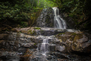 Fototapeta na wymiar Laurel Falls - a waterfall in Great Smoky Mountains National Park