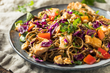 Homemade Spicy Chicken Soba Noodle Salad