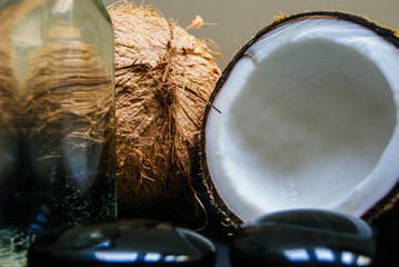 coconut, massage, sand, oil, coconut oil, obsidian, rocks, hot stones, alternative therapies,...