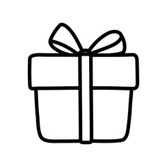 happy valentines day gift box love thick line